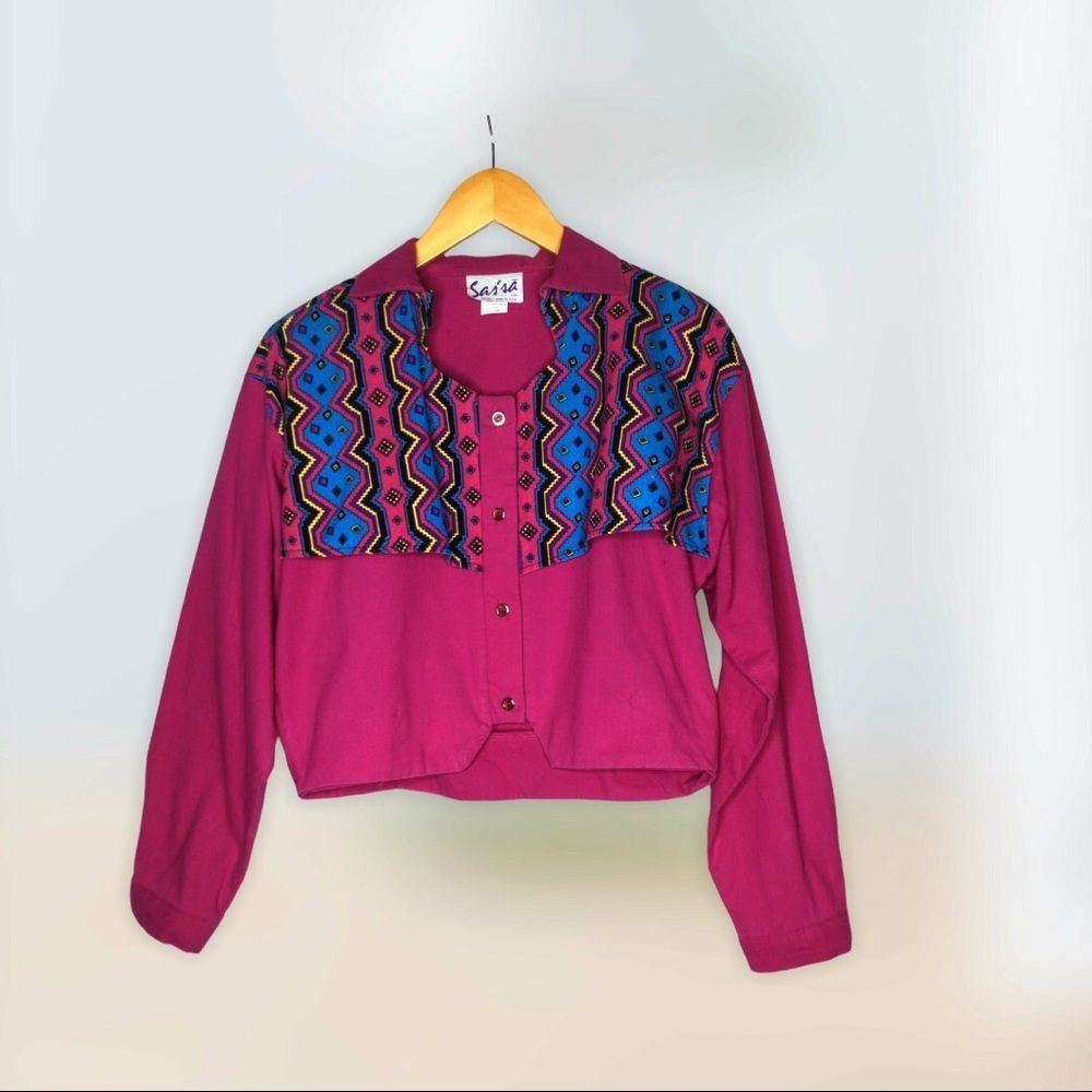Vintage Sassa western shirt Large cropped Rodeo festival